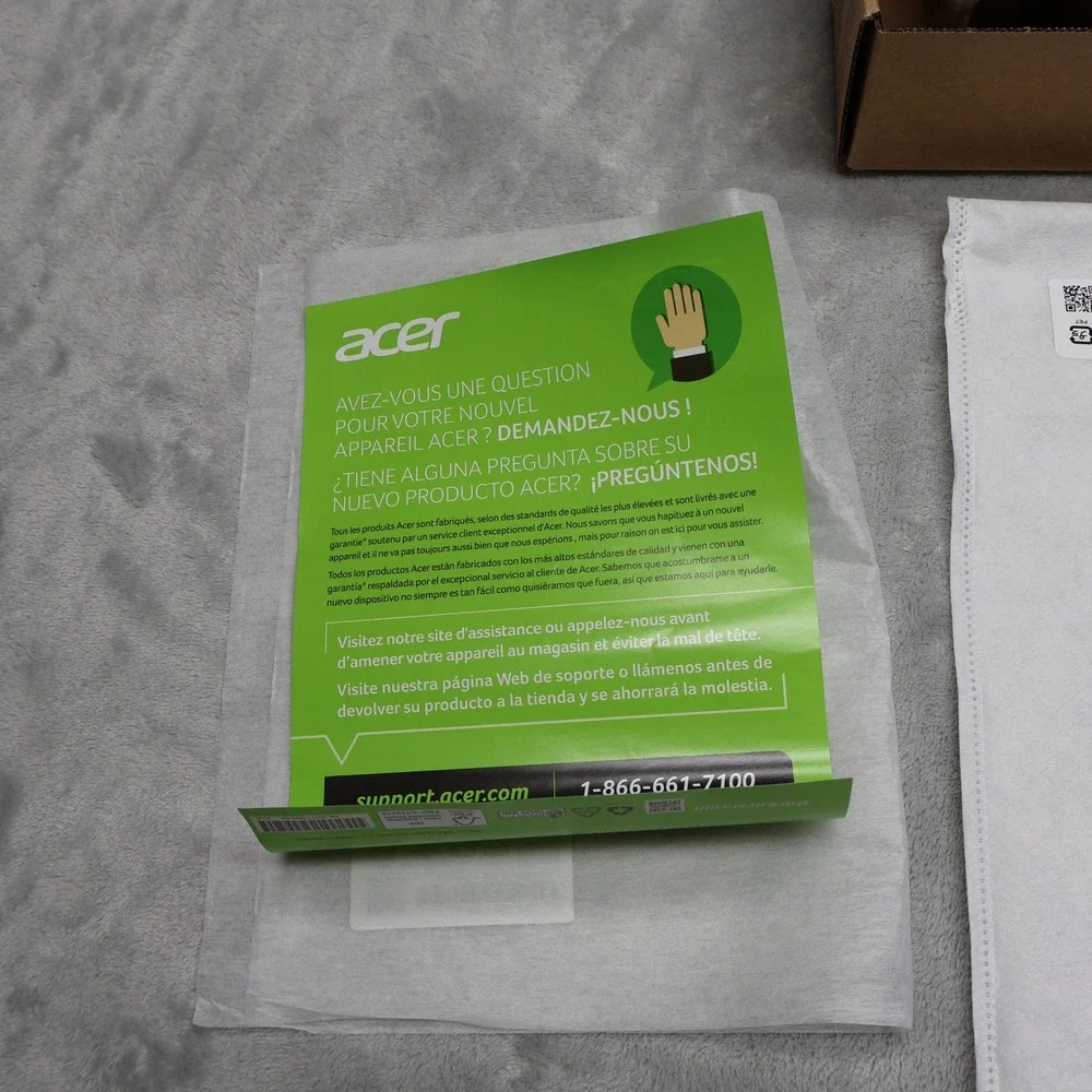 Acer Aspire 3 Retail Box Laptop Structural Supports Setup Guide Box‎ Only